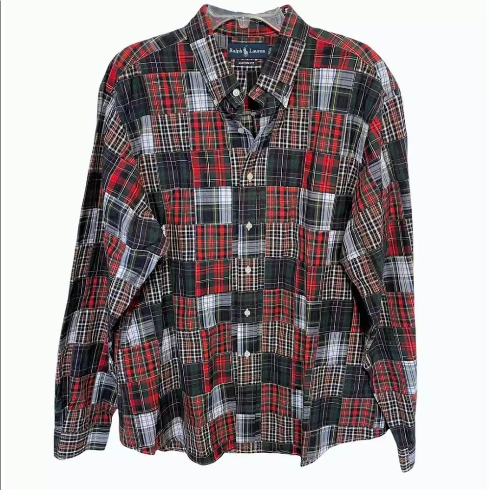 Ralph Lauren Tartan patchwork shirt.XXL Custom fit